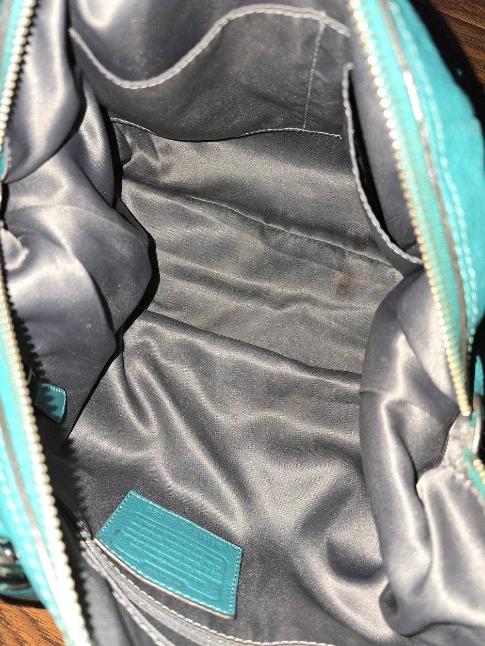 Coach Teal Leather Satchel with Removable Strap